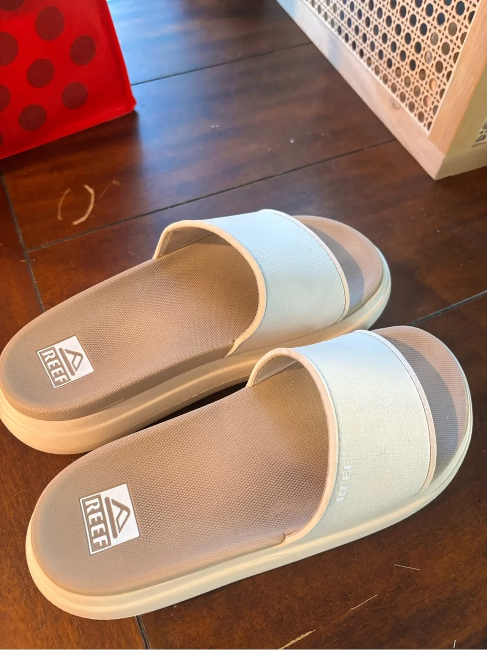 Reef Neutral Beige Slide Sandals